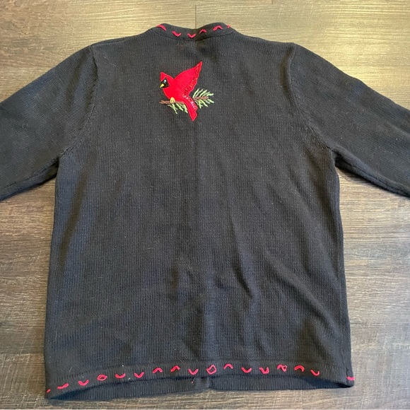 White Stag Vintage Christmas Cardinal Embroidered Cardigan Sweater Size XL - Picture 8 of 8